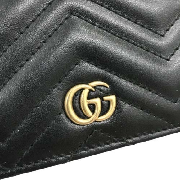 Gucci Bifold wallet Bill Coin Card holder GG Marmont Mini Black - Picture 10 of 14